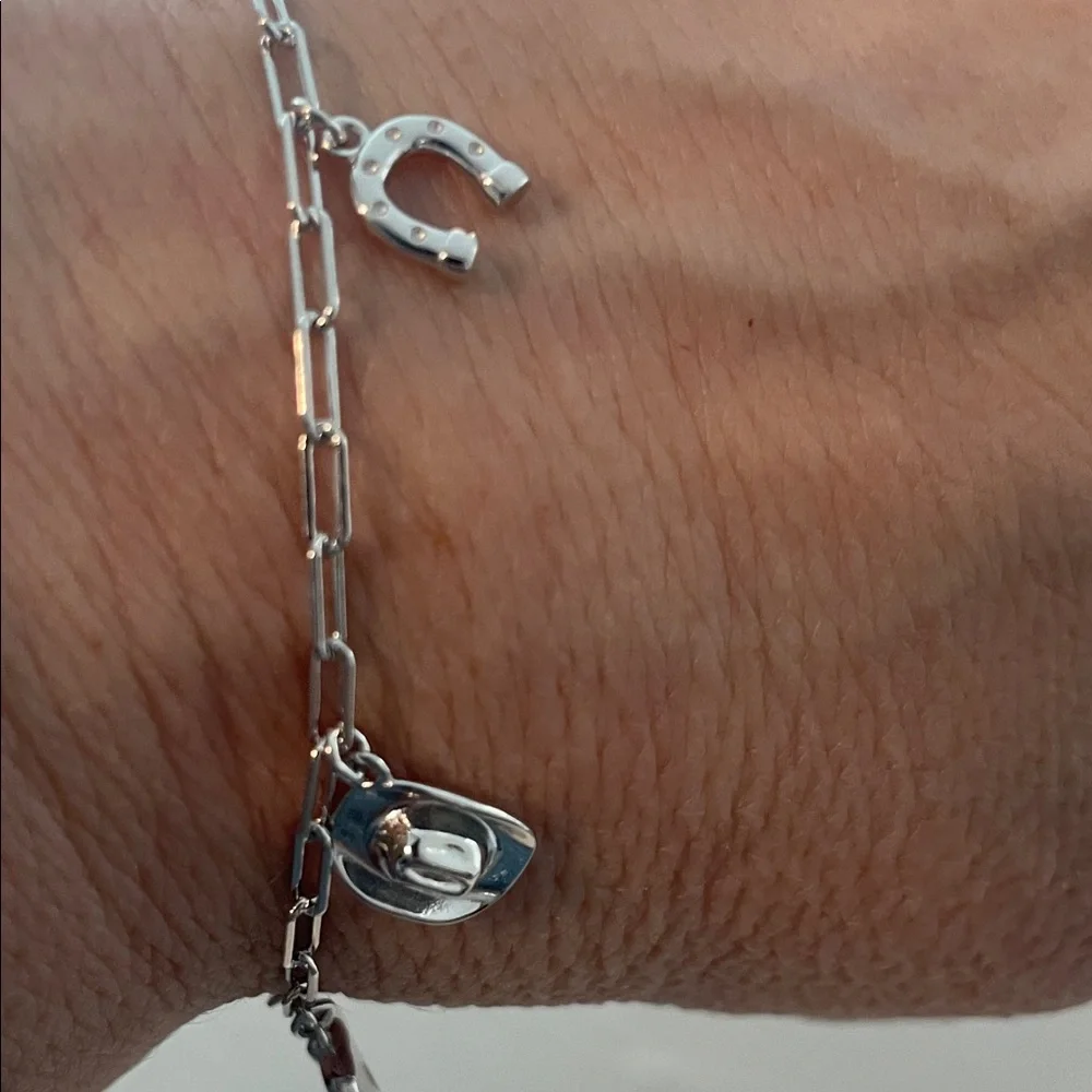Milor Sterling Silver Western Charm Bracelet with 5 Charms